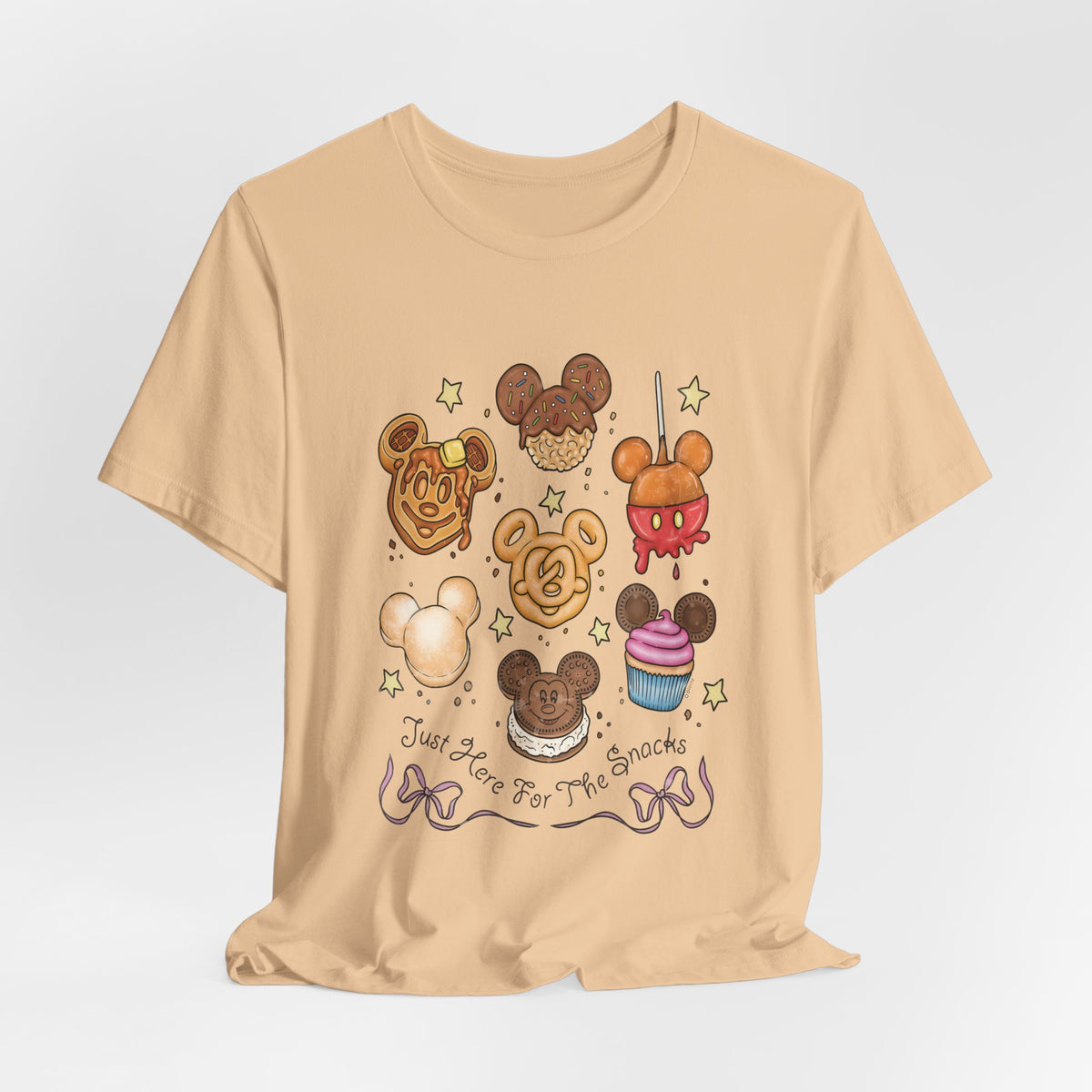 Snack Character T-Shirt — “Just Here for the Snacks” Graphic Tee