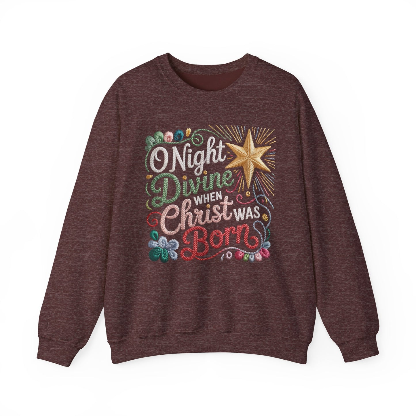 O Holy Night Divine Christmas Star Holiday Sweatshirt Christmas Crewneck