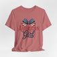 American Girl Patriotic T-shirt with Bow Design
