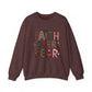 Faith Over Fear Faux Yarn Sweatshirt Holiday Crewneck
