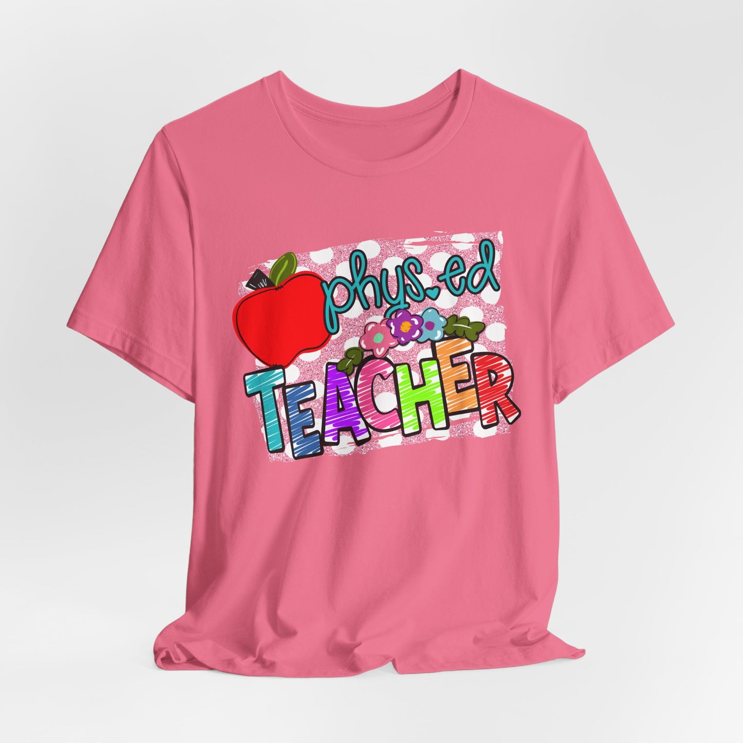 Colorful Faux Glitter Tee - PE Teacher