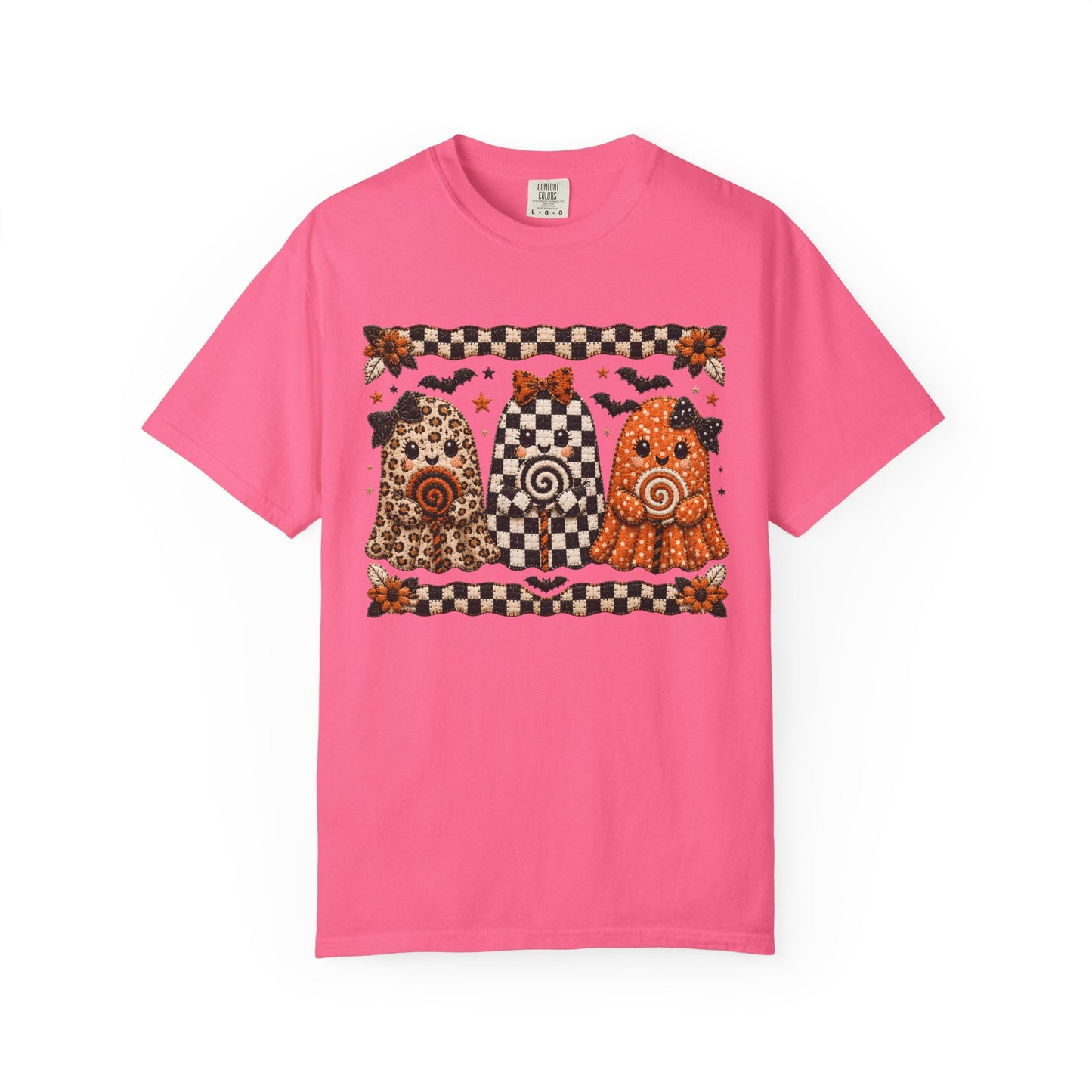 Spooky Halloween Folk Art Trio Ghosts T-Shirt