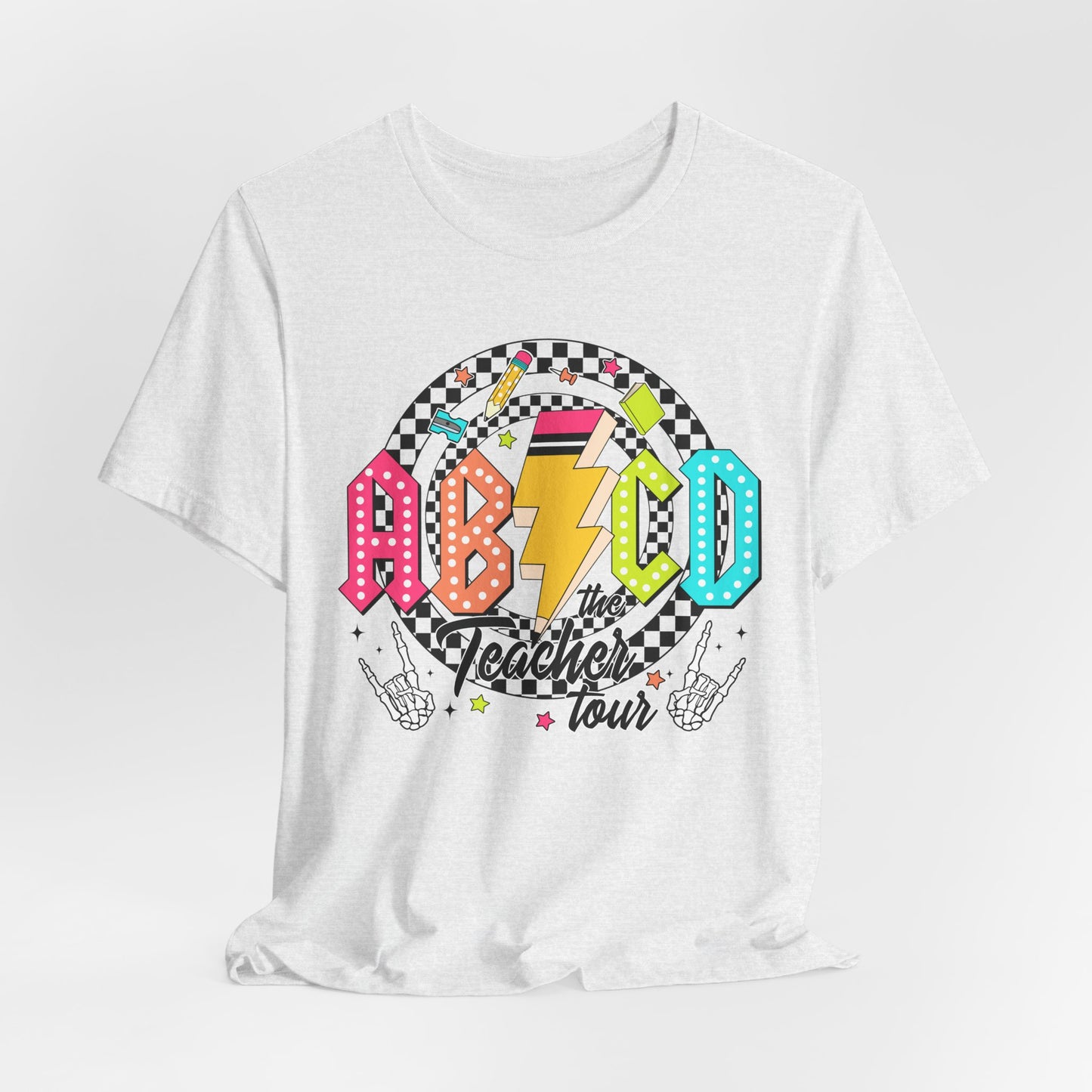 Retro ABCD Rock Tour Teacher Tee