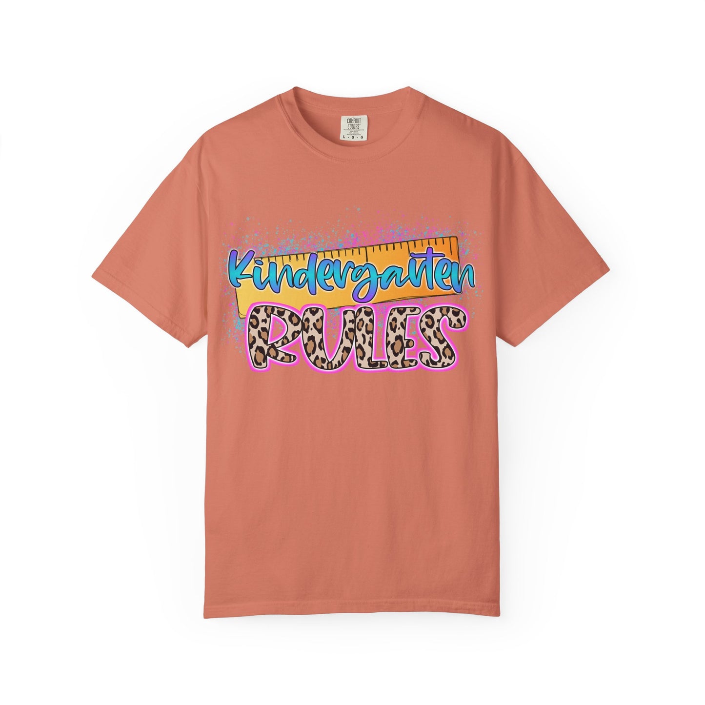 Kindergarten Rules T-Shirt, Fun Preschool Shirt, Unisex Garment-Dyed Tee, Back to School Top, Teacher Gift