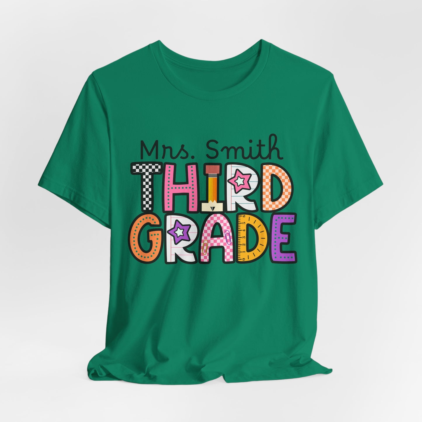 Personalized Fourth Grade Teacher Graphic Tee