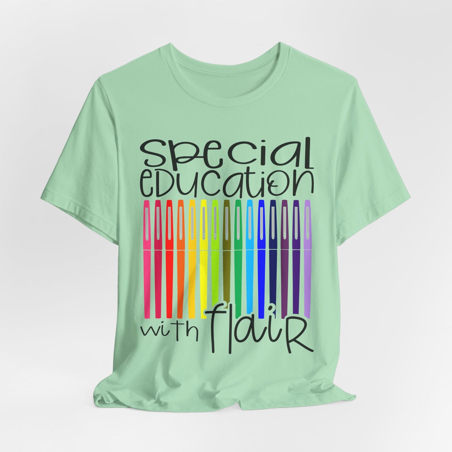 Rainbow Flair Pen School Staff Tee - Special Education With Flair