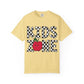 Kids Zone T-Shirt — Checkerboard Text with Cute Apple Graphic