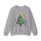 Cute Yarn Christmas Tree, Candy Cane & Ornaments Holiday Crewneck Sweatshirt