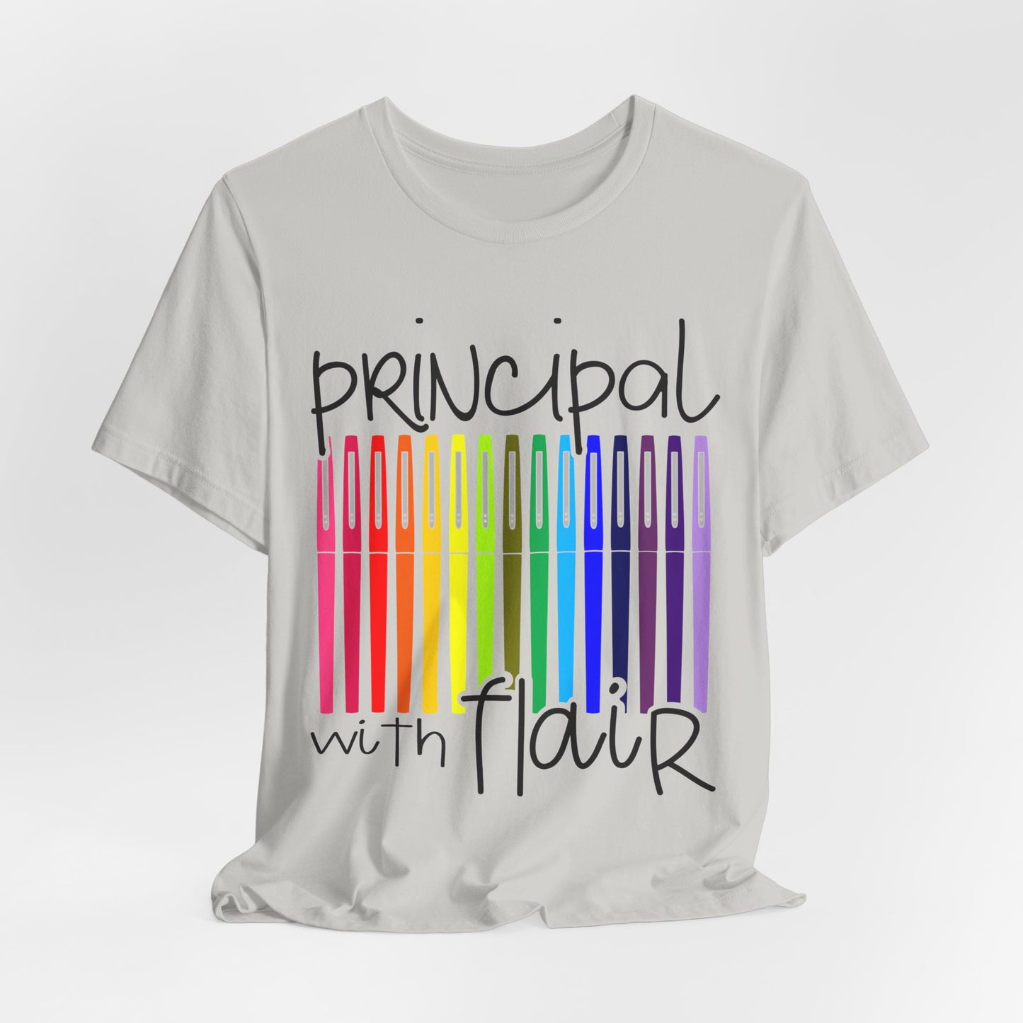 Copy of Rainbow Flair Pen School Staff Tee - Principal With Flair