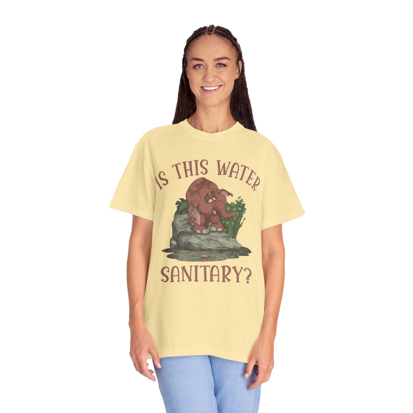 Cute Elephant Character Tee - Is This Water Sanitary?