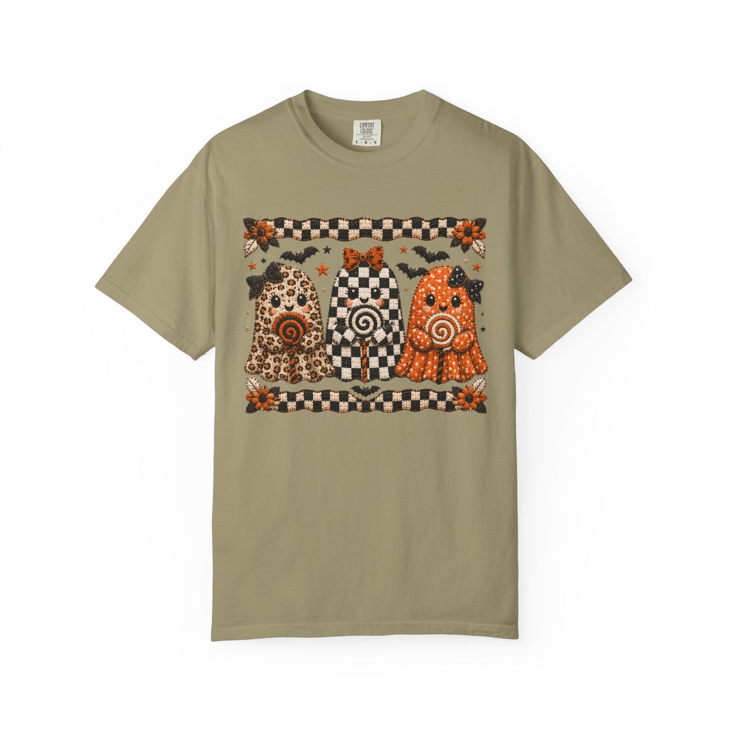 Spooky Halloween Folk Art Trio Ghosts T-Shirt