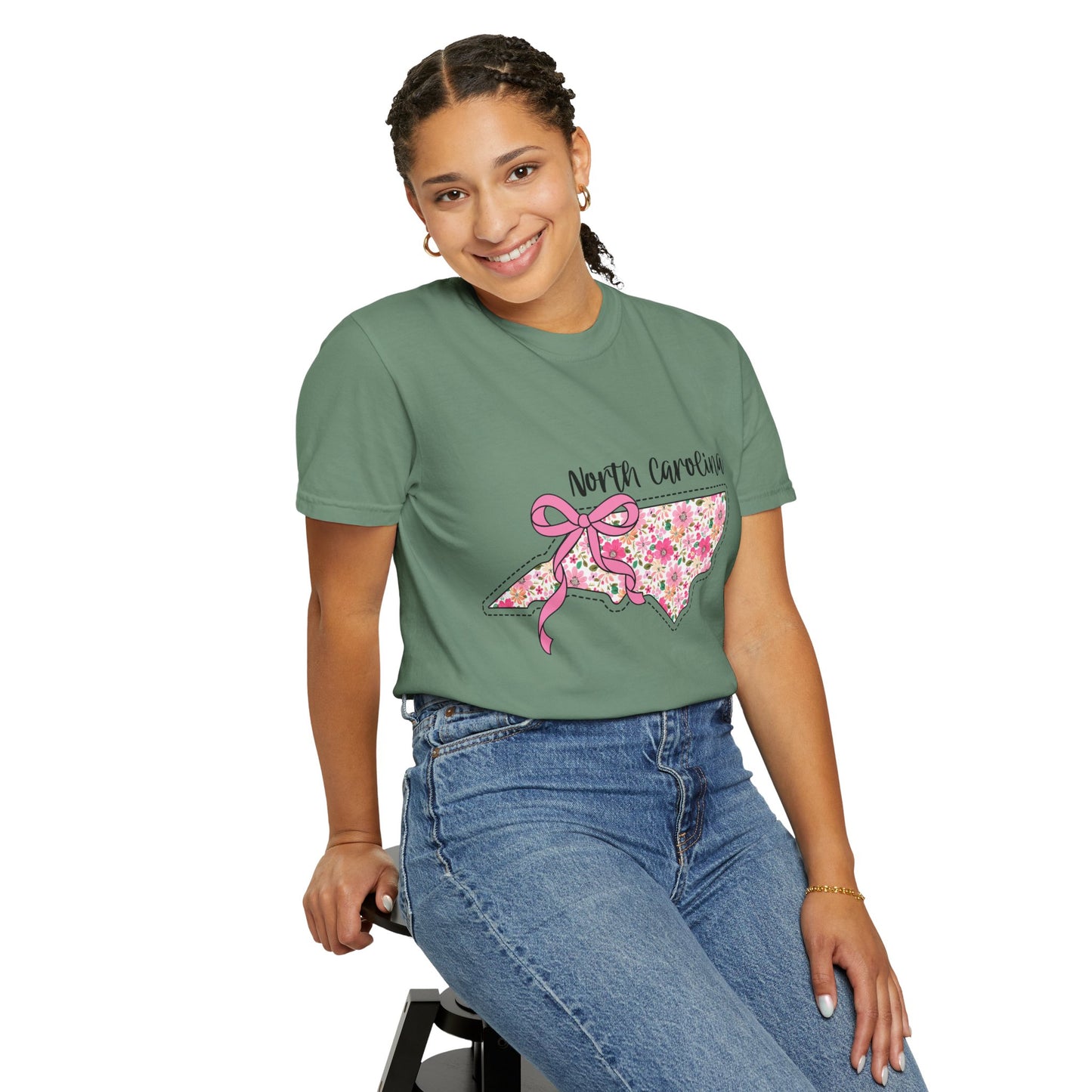 North Carolina Floral T-Shirt | Unisex Garment-Dyed Tee | Casual Wear, Spring/Summer Fashion