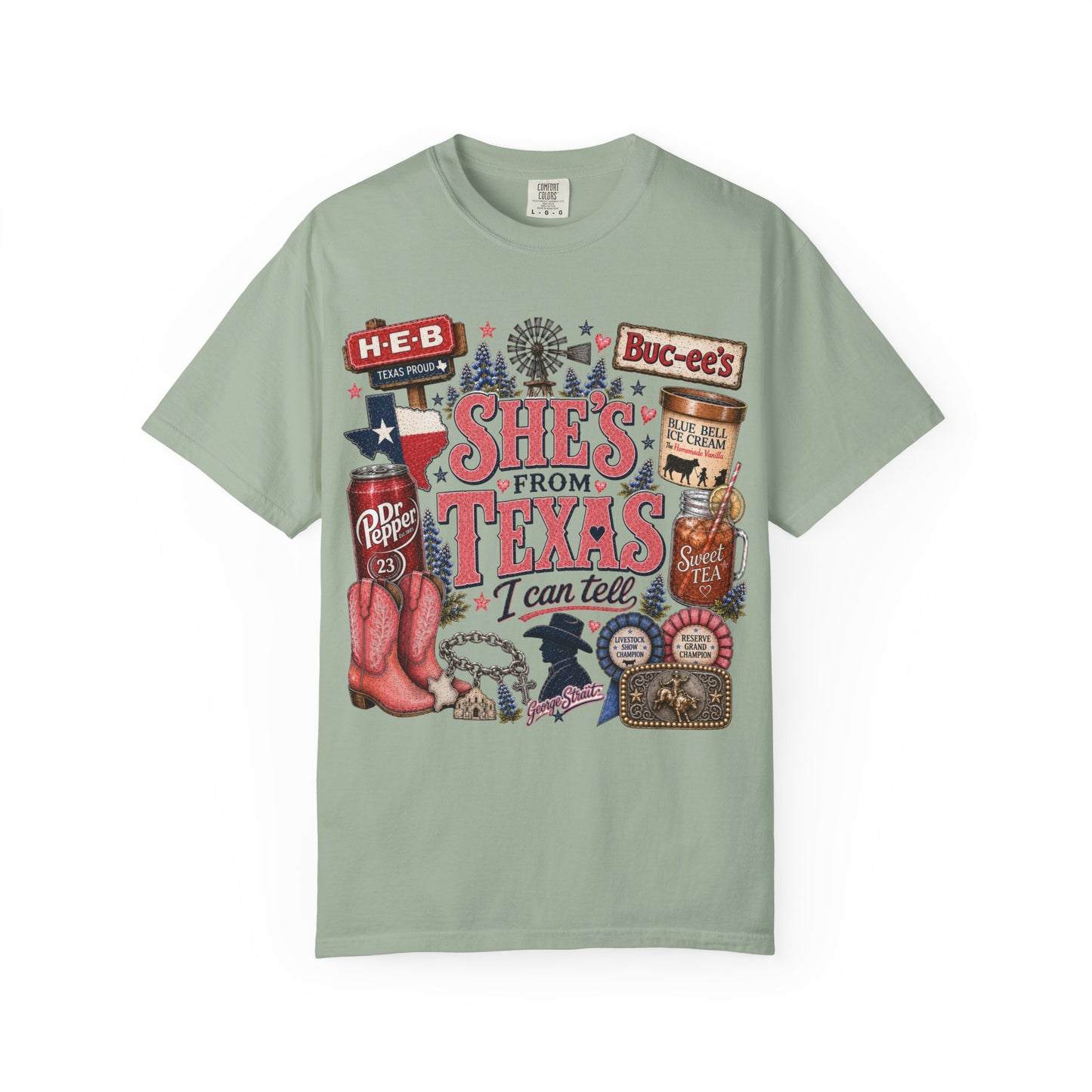 She's From Texas Graphic T-Shirt — Texas Pride Retro Icons Design