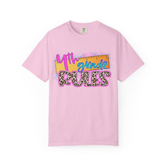 Fourth Grade Rules T-Shirt, Fun Shirt, Unisex Garment-Dyed Tee, Back to School Top, Teacher Gift