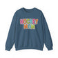Colorful Dalmation Print Hockey Mom Crewneck Sweatshirt