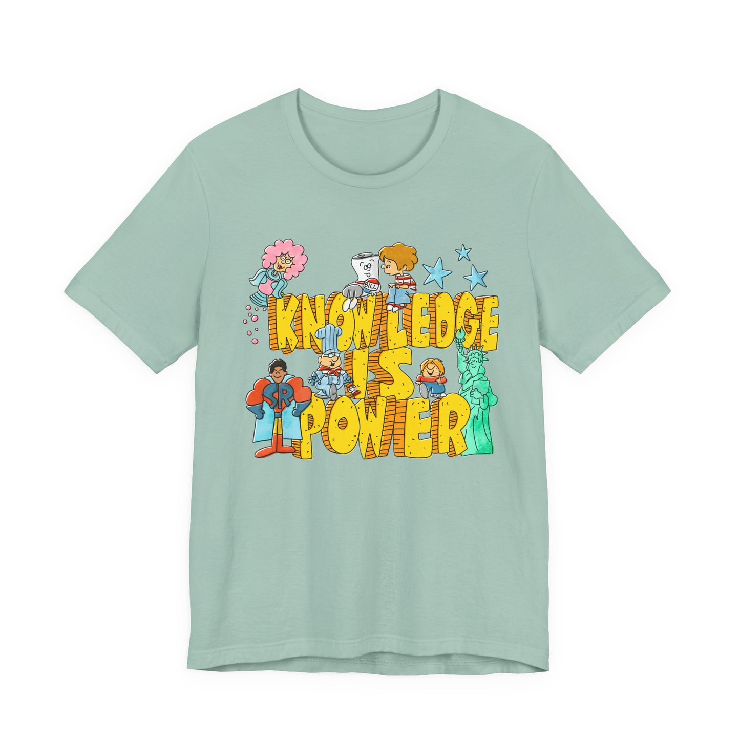 Knowledge Is Power Retro Vintage Graphic Tee
