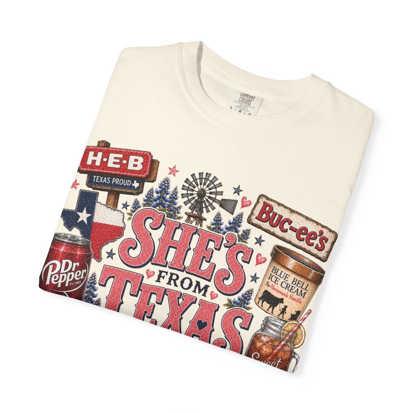 She's From Texas Graphic T-Shirt — Texas Pride Retro Icons Design