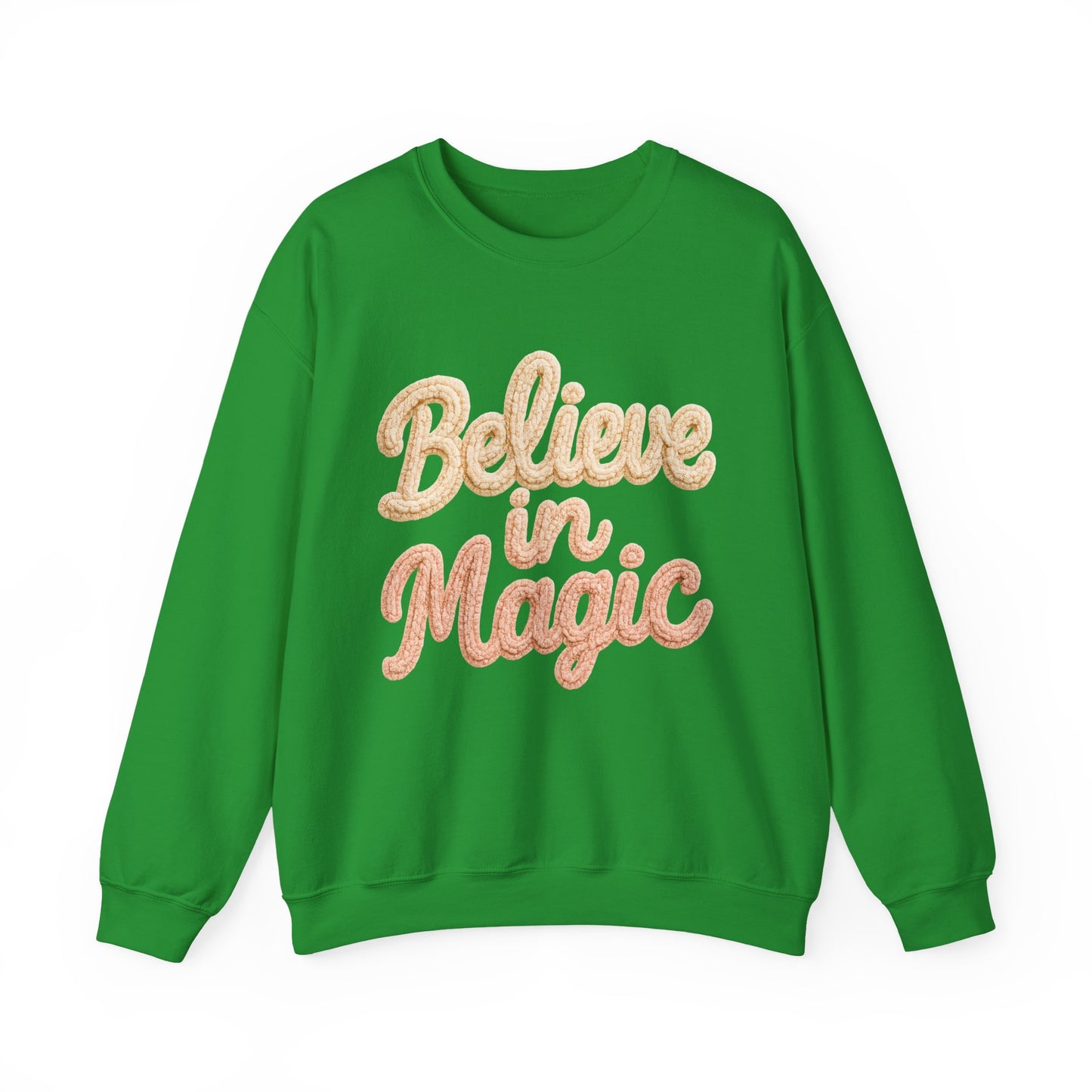 Believe in Magic Cozy Pastel Crewneck Christmas Sweatshirt
