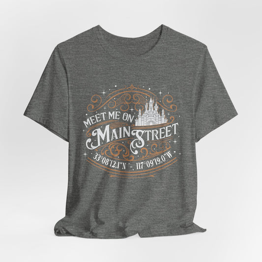 Meet Me On Main Street T-Shirt — Vintage Castle Graphic Tee with Coordinates