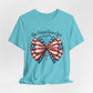 One Nation Under God Patriotic T-shirt with Bow Design