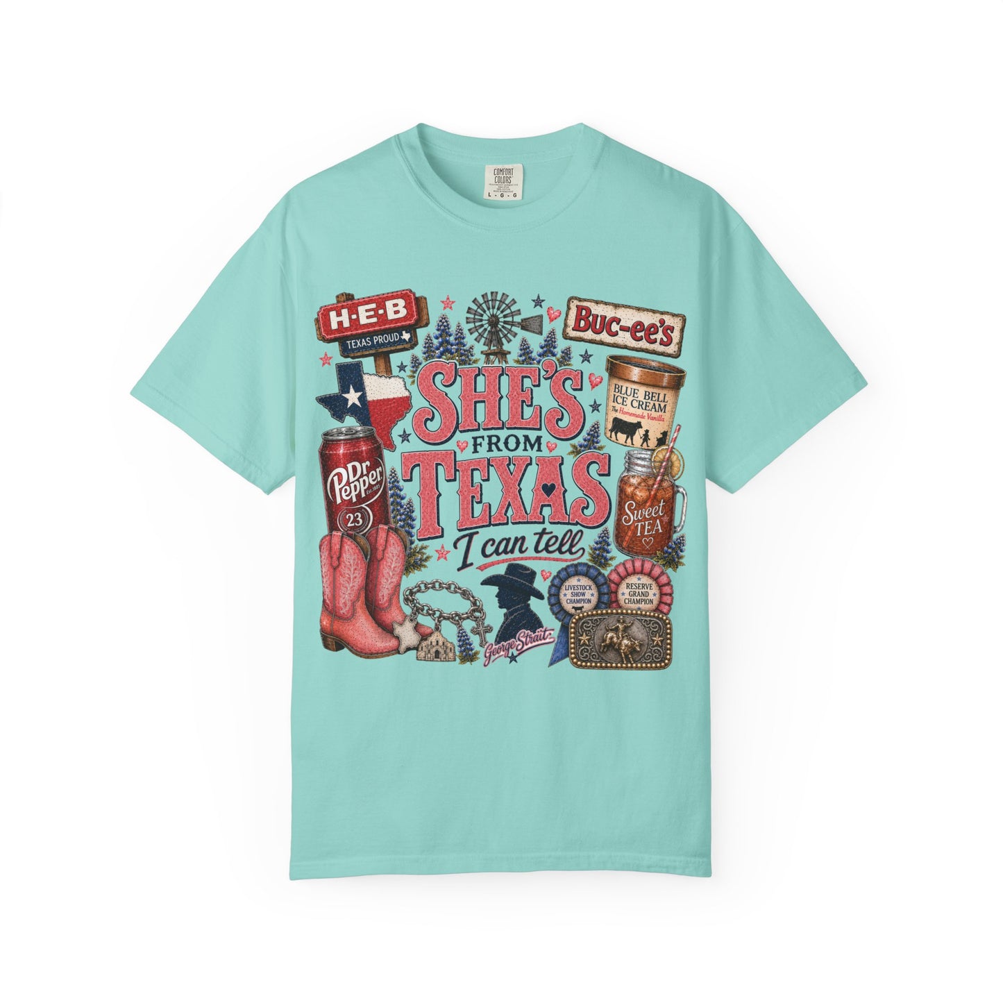 She's From Texas Graphic T-Shirt — Texas Pride Retro Icons Design