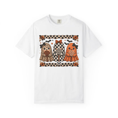 Spooky Halloween Folk Art Trio Ghosts T-Shirt