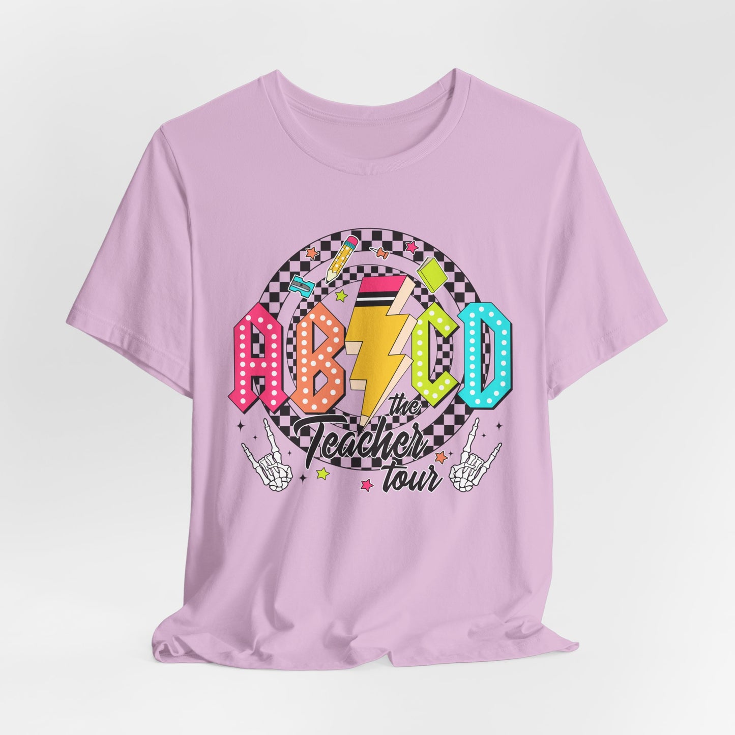 Retro ABCD Rock Tour Teacher Tee