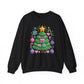 Cute Yarn Christmas Tree, Candy Cane & Ornaments Holiday Crewneck Sweatshirt