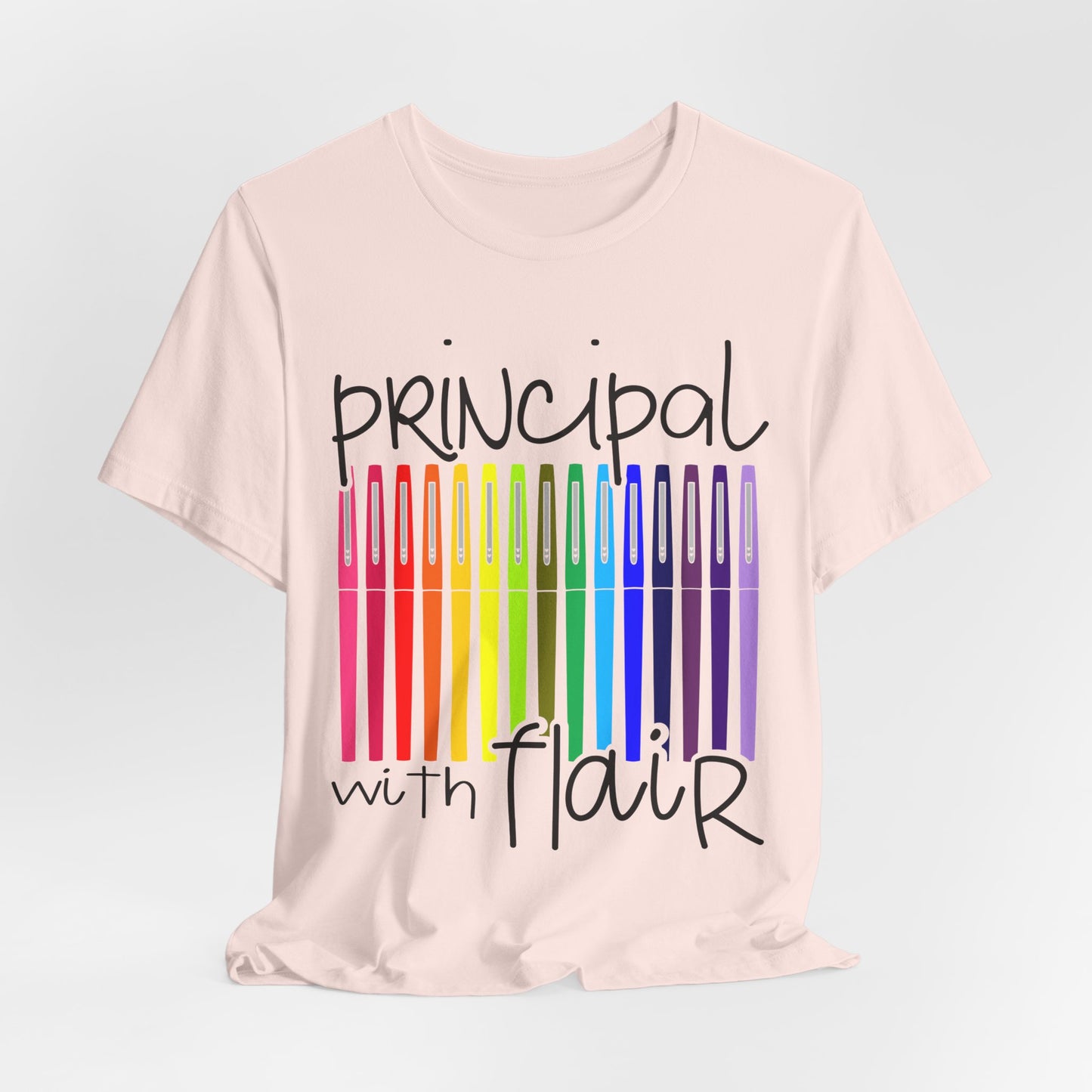Copy of Rainbow Flair Pen School Staff Tee - Principal With Flair