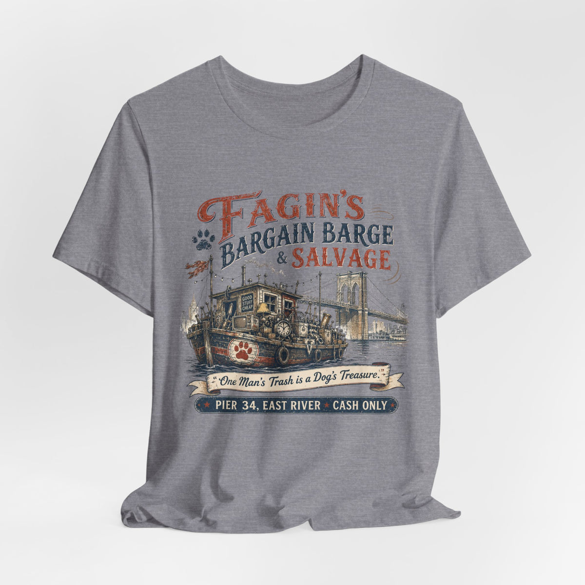Fagin’s Bargain Barge Tee — Vintage Salvage Pier 34 East River Graphic Shirt