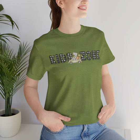Kids Zone Daycare T-Shirt — Checkered Safari