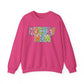 Colorful Dalmation Print Hockey Mom Crewneck Sweatshirt