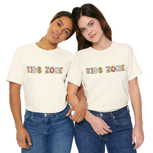 Kids Zone Daycare T-Shirt — Superhero Lettering