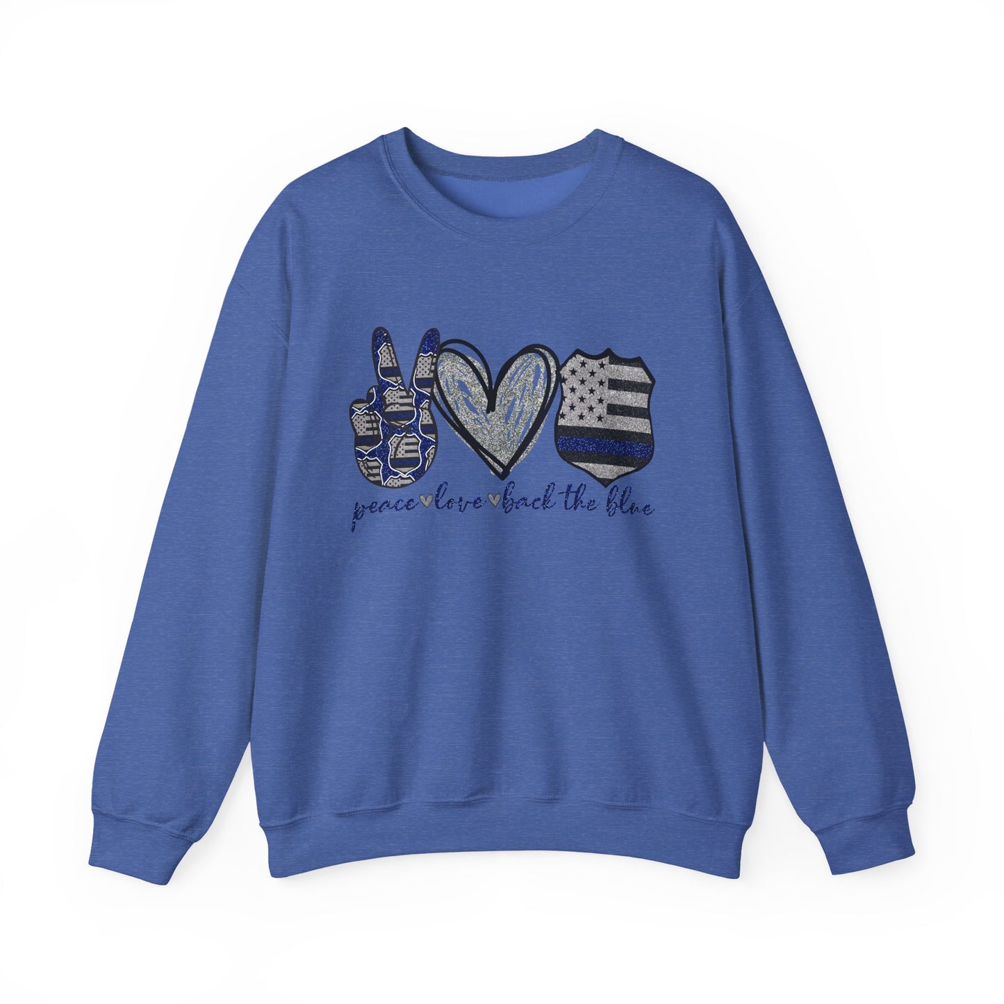 Peace Love Back the Blue Crewneck Sweatshirt