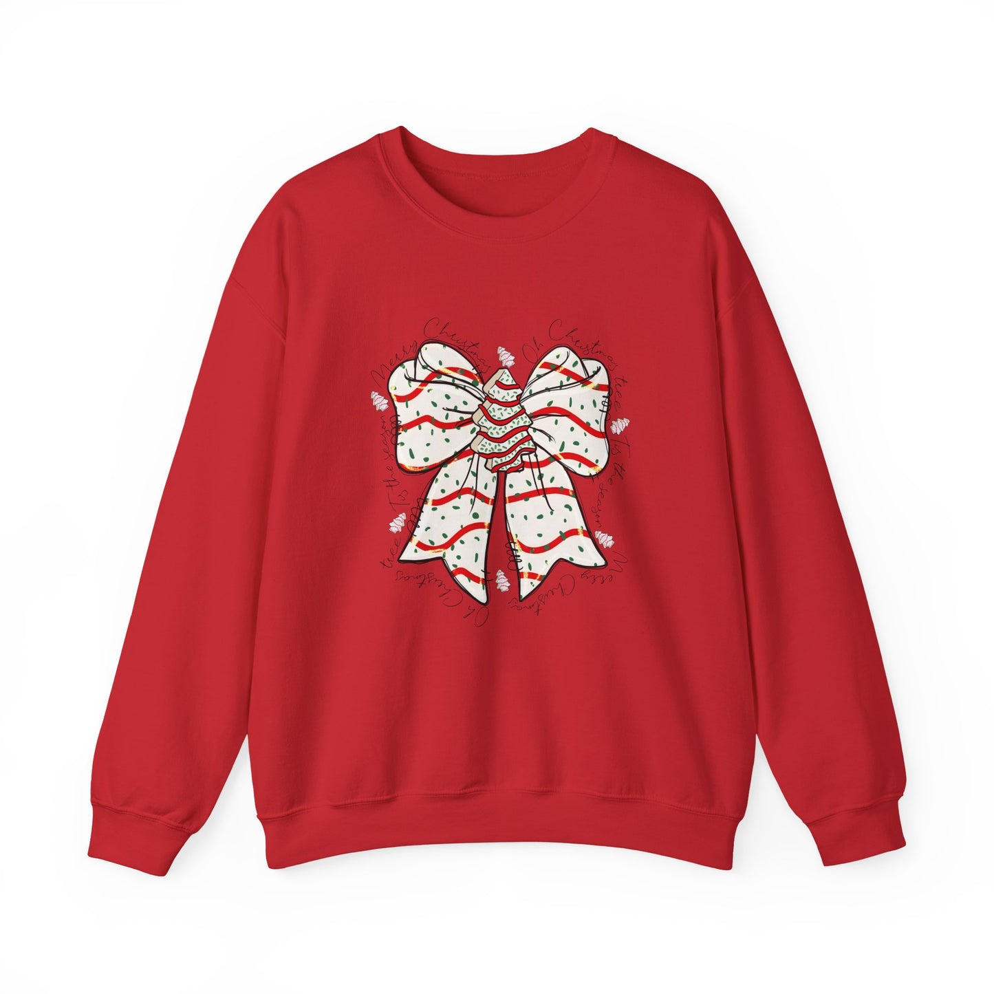 Christmas Tree Cake Bow Christmas Crewneck