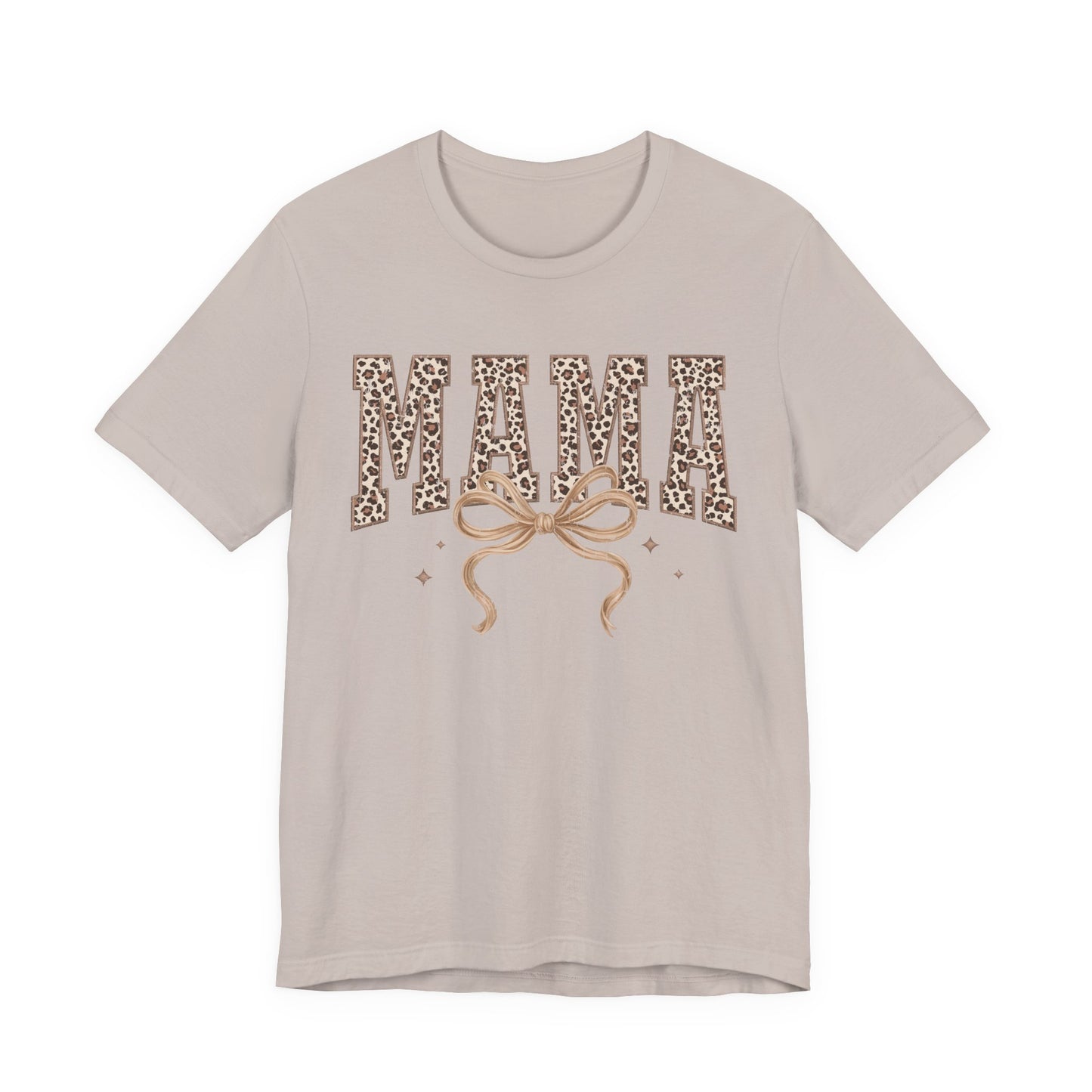 Mama Leopard Print Tee — Floral Bow Mother's Day Shirt