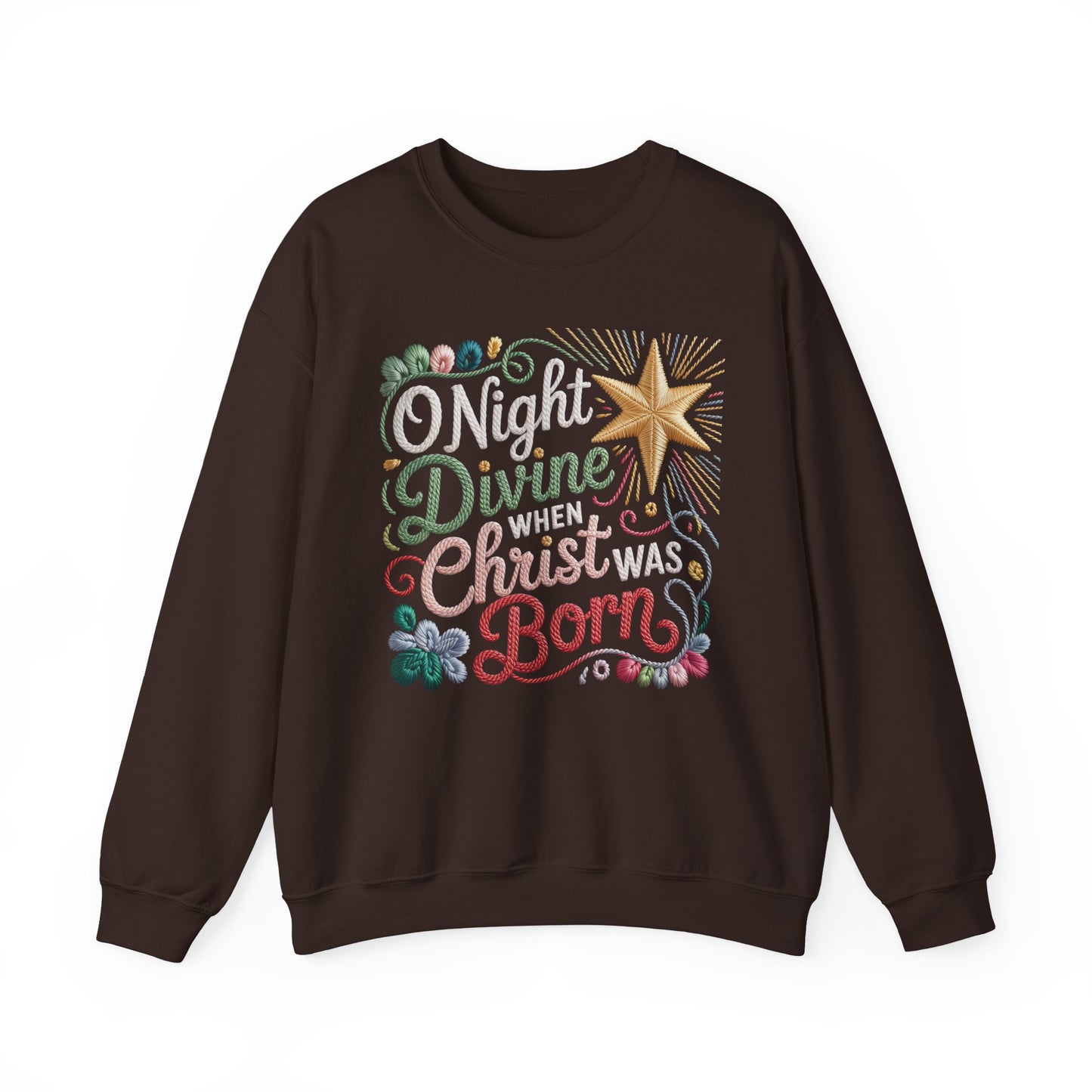 O Holy Night Divine Christmas Star Holiday Sweatshirt Christmas Crewneck