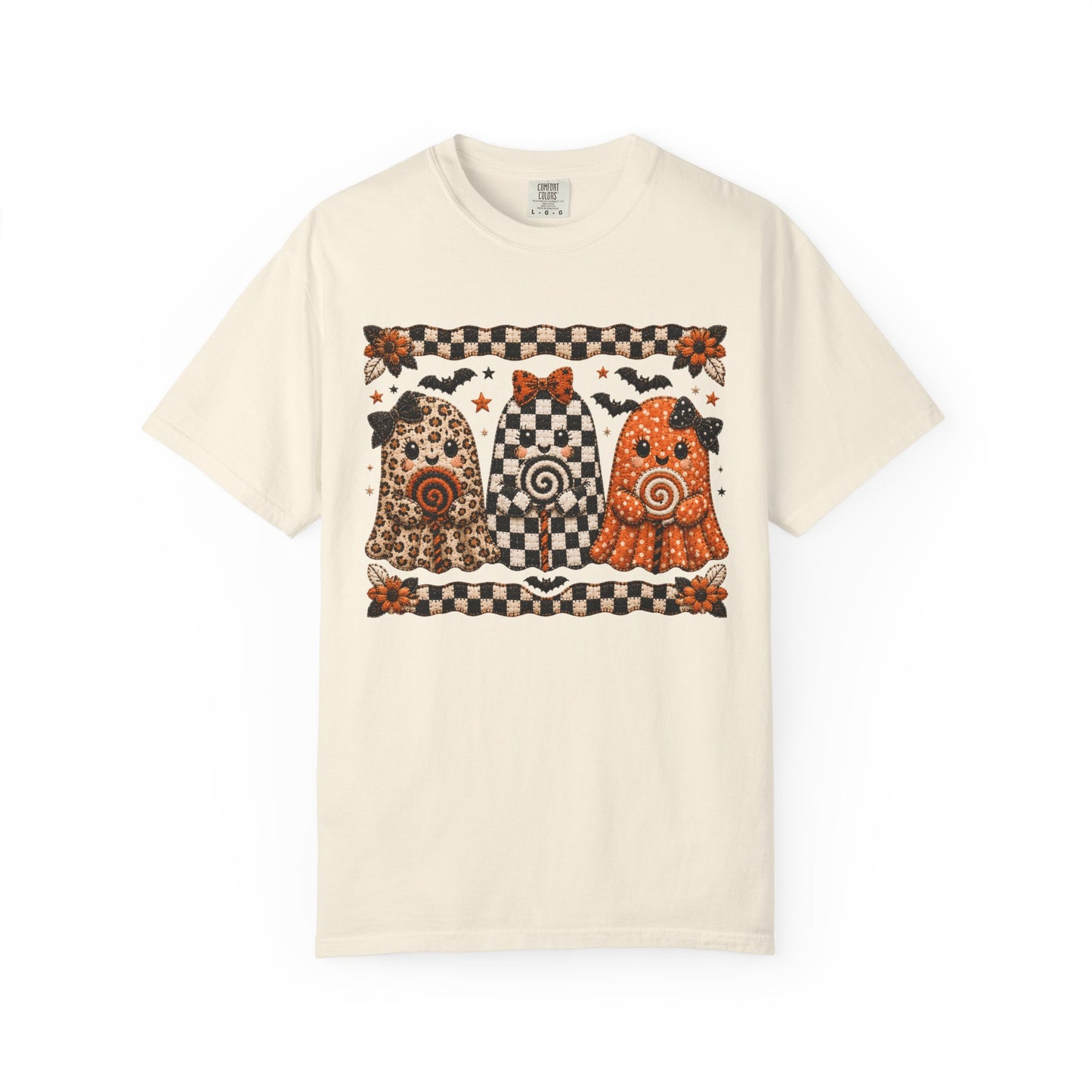 Spooky Halloween Folk Art Trio Ghosts T-Shirt
