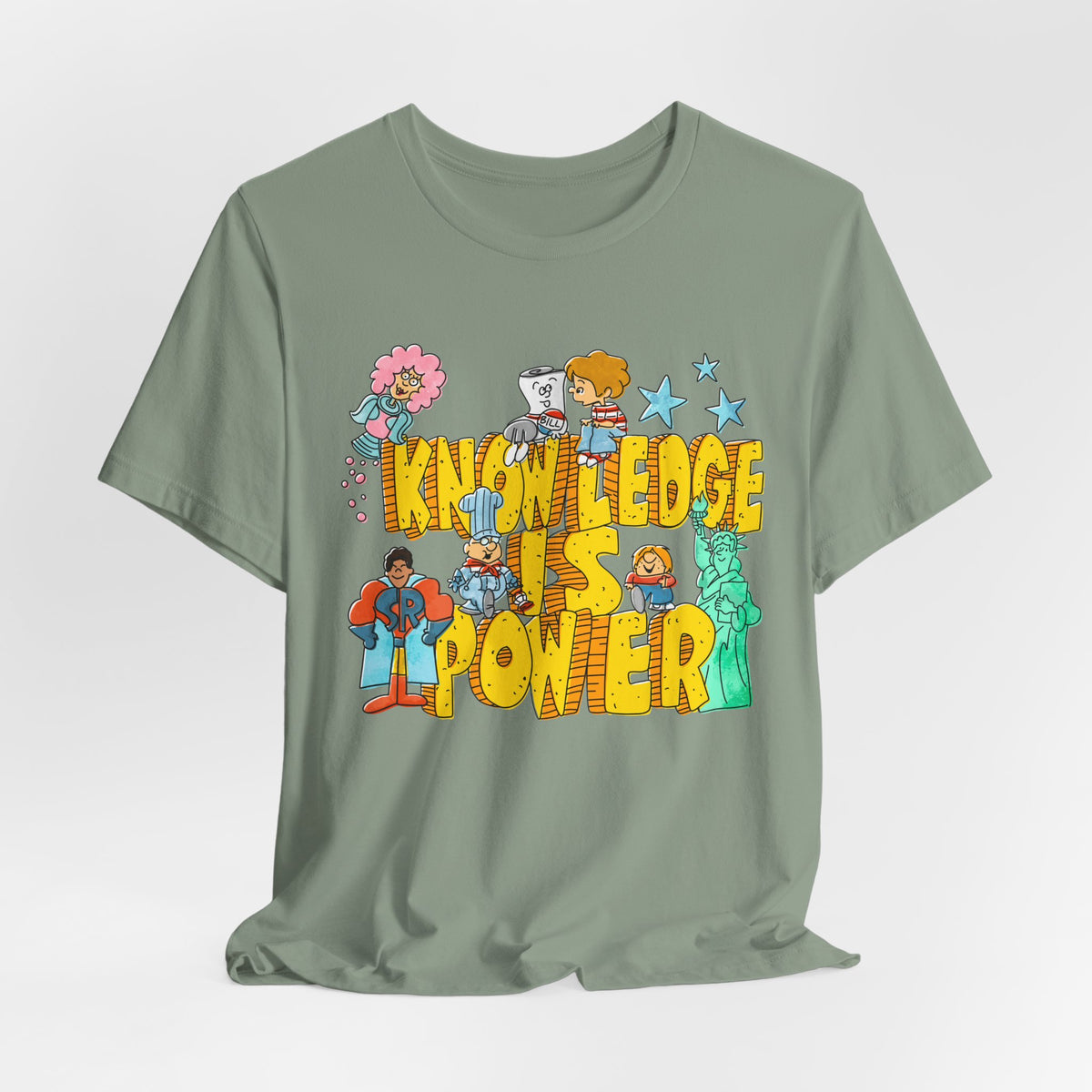Knowledge Is Power Retro Vintage Graphic Tee