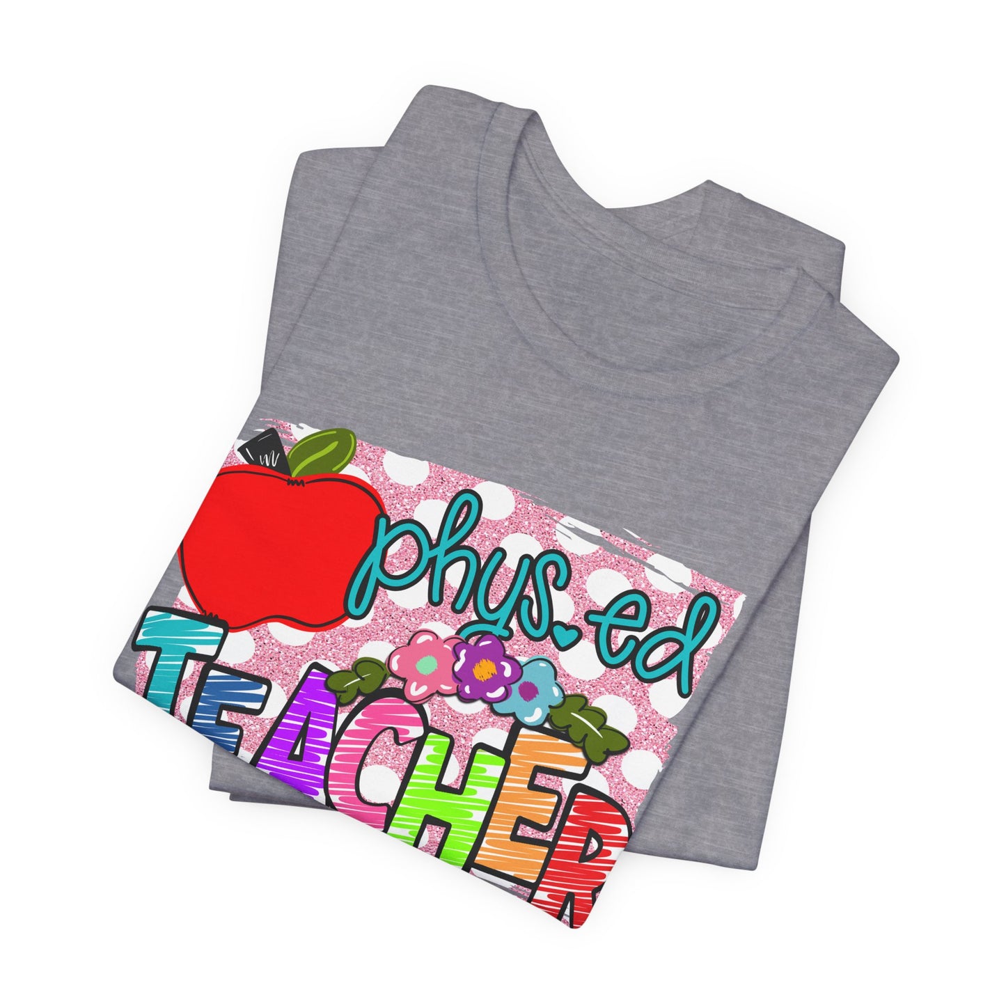 Colorful Faux Glitter Tee - PE Teacher