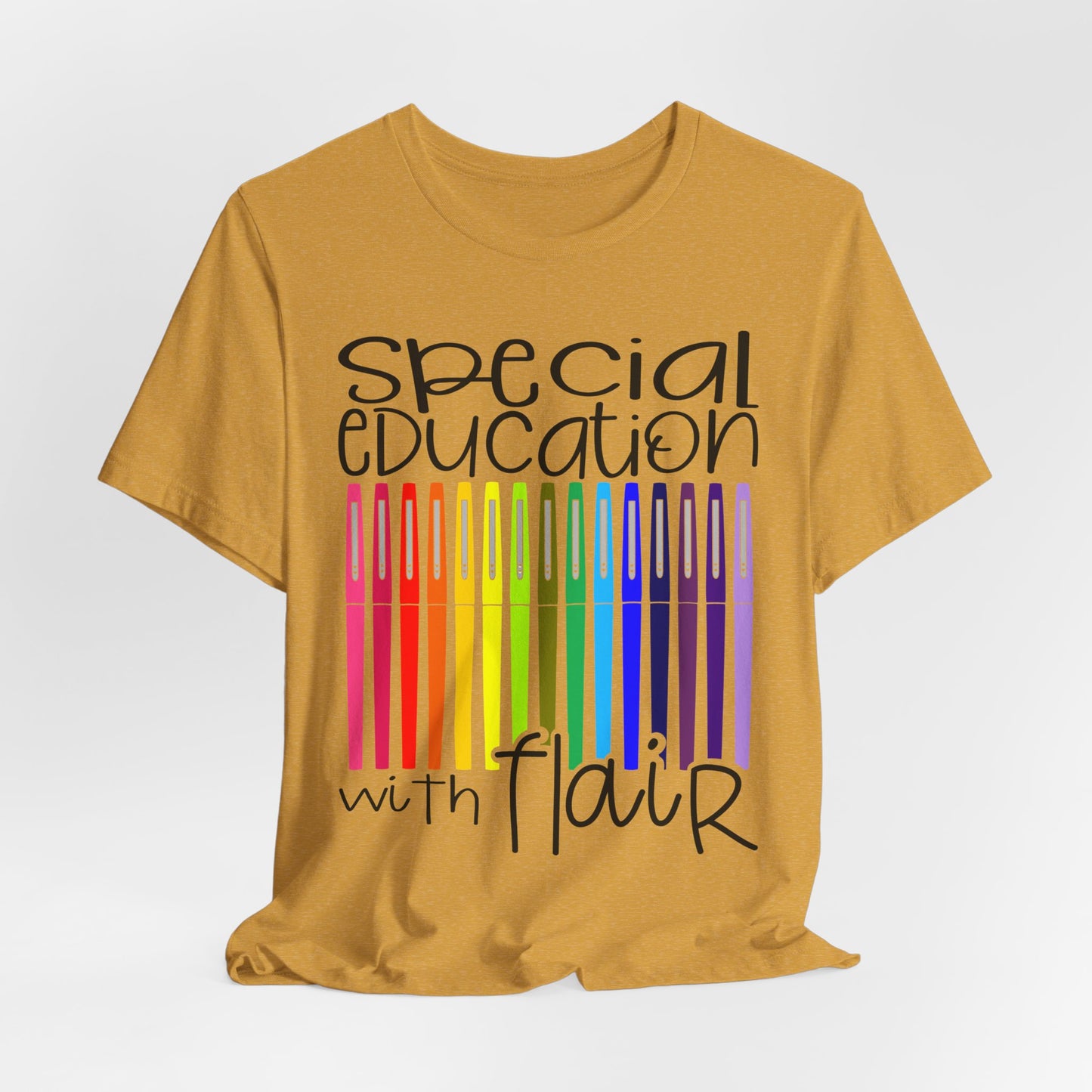Rainbow Flair Pen School Staff Tee - Special Education With Flair