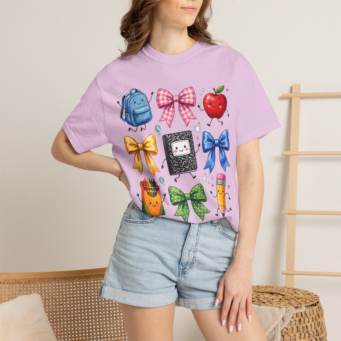 Back-to-School Cute School Supplies Doodles Graphic Tee