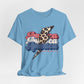 Patriotic Leopard Print America, Born & Raised - Graphic Tee