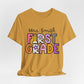 Personalized Colorful First Grade Teacher Graphic Tee