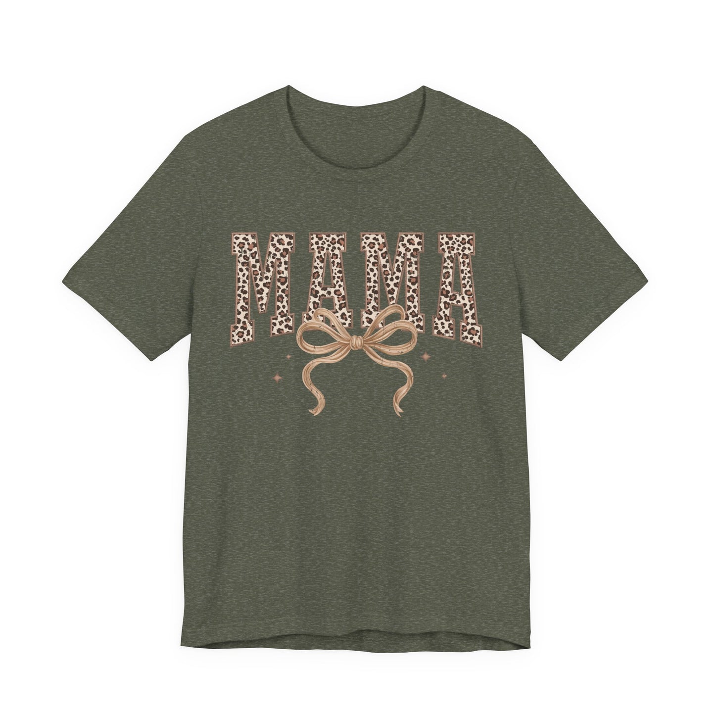 Mama Leopard Print Tee — Floral Bow Mother's Day Shirt