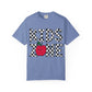 Kids Zone T-Shirt — Checkerboard Text with Cute Apple Graphic