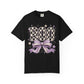 Boo Checkerboard Bow Halloween Graphic Tee