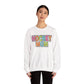 Colorful Dalmation Print Hockey Mom Crewneck Sweatshirt