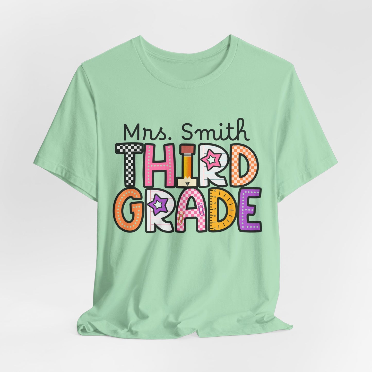 Personalized Fourth Grade Teacher Graphic Tee