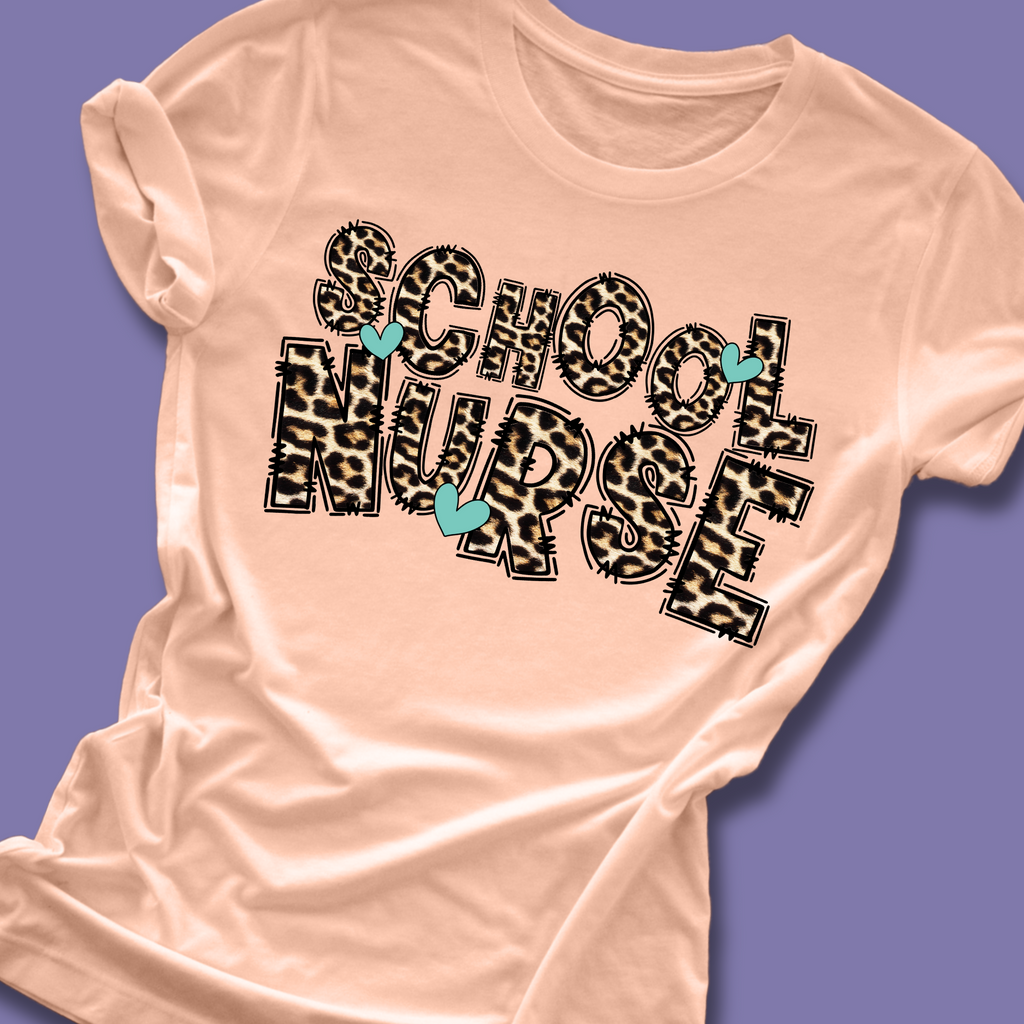 School Nurse Leopard Tee